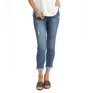 Democracy Indigo Destruction "Ab"solution Ankle Skimmer Jean Mid-Rise Size 6